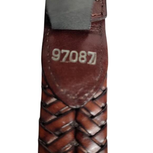 Brighton Belt Bundle Women's Sz M Brown Leather Silver Hardware Woven Textured - Picture 10 of 15